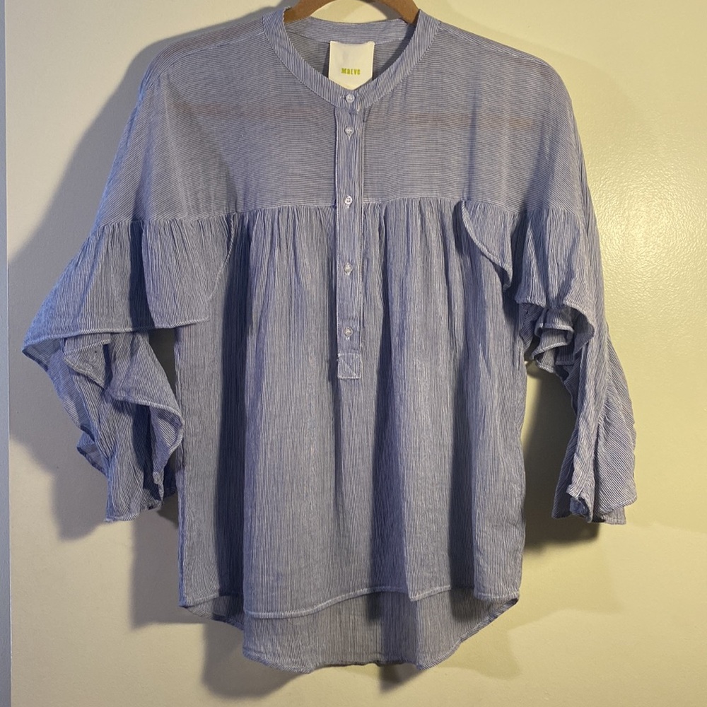 Anthropologie Maeve Mischa Ruffle Sleeve Top